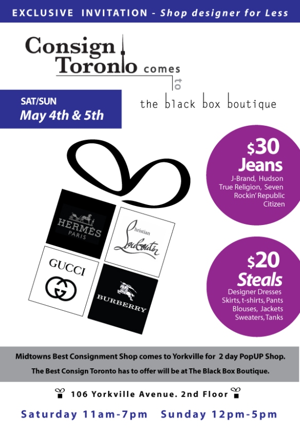 Consign Toronto comes to the BBB | The Black Box Boutique Blog